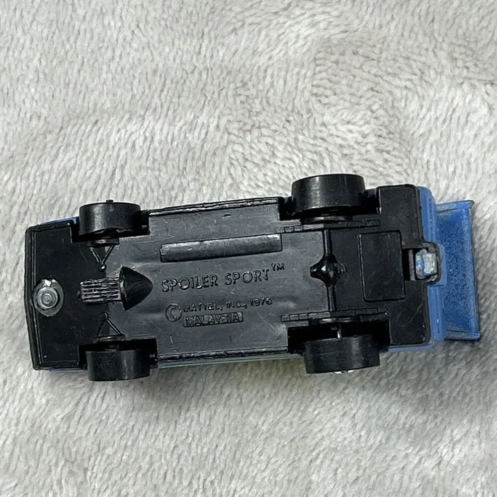 Vintage Hot Wheels Speed Machines Spoiler Sport Blue Black Base BW Malaysia 1983